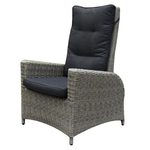 Menorca lounge tuinstoel verstelbaar grijs, Tuin en Terras, Tuinstoelen, Nieuw, Wicker, Ophalen of Verzenden