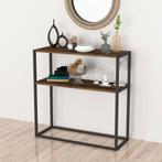[en.casa] Console tafel Hemsedal sidetable 90x90x33,5 cm eik, Verzenden, Nieuw