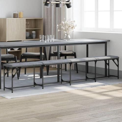 vidaXL Eetkamerbank 248x32x45 cm staal en stof lichtgrijs, Huis en Inrichting, Tafels | Eettafels, Nieuw, Verzenden