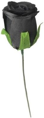 Zijden zwarte rozen op draad handig voor corsage en boeket, Ophalen of Verzenden, Nieuw