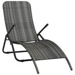 Ligbed Inklapbaar Grijs - Poly Rattan - 35% Korting - OP=OP, Ophalen of Verzenden, Nieuw, Rotan, Inklapbaar