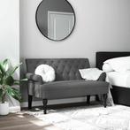 vidaXL Bank met rugleuning donkergrijs 120x62x75,5 cm stof, Huis en Inrichting, Banken | Bankstellen, Verzenden, Nieuw, Stof