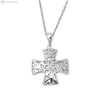 Zilveren collier Croix Pattée kruis