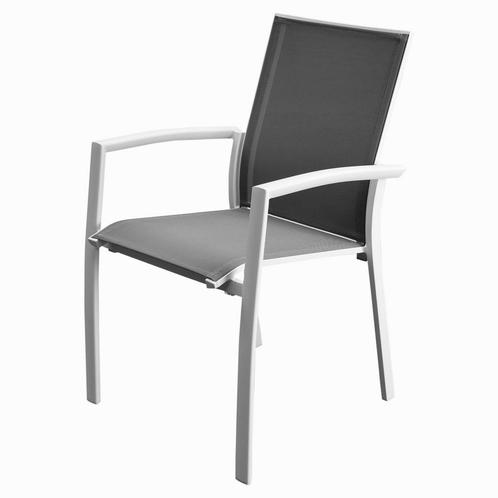 Malaga dining stapelstoel wit aluminium, Tuin en Terras, Tuinsets en Loungesets, Nieuw, Aluminium, Ophalen of Verzenden