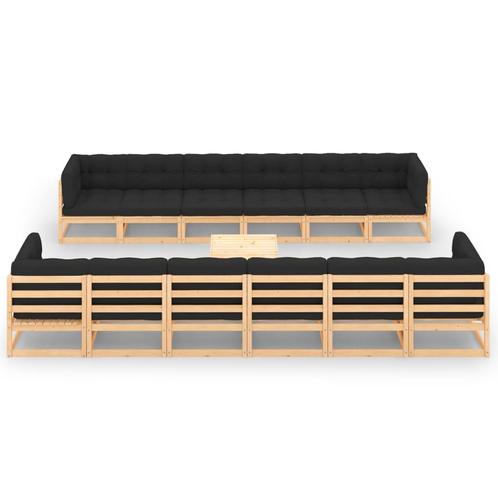 vidaXL 13-delige Loungeset met antracietkleurige kussens, Tuin en Terras, Tuinsets en Loungesets, Loungeset, Nieuw, Verzenden