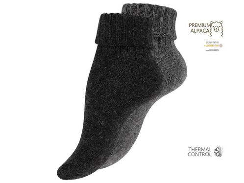 2 paar dames wollen sokken - met Alpacawol - Zwart/Antraciet, Kleding | Dames, Sokken en Kousen, Verzenden