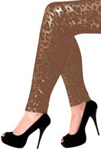 Legging Luipaard Metallic XS-S Panter Cheetah Print Glitter, Carnaval, Nieuw, Ophalen of Verzenden, Kleding