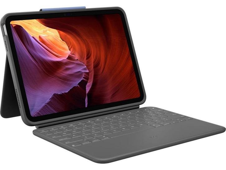 Logitech Rugged Folio - Toetsenbord - Kindbestendige case, Computers en Software, Tablet-hoezen, Zo goed als nieuw, Verzenden
