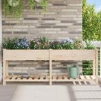 vidaXL Plantenbak met rasters 203x53x76 cm massief vurenhout, Tuin en Terras, Verzenden, Nieuw, Hout