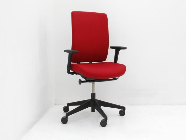 Bureaustoel Profim - rood - 5-poot zwart - 2-D-armleggers, Huis en Inrichting, Bureaus, Gebruikt, Ophalen of Verzenden