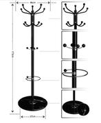 Kapstok Zwart met marmeren voet 173cm (Meubelen, Interieur), Verzenden, Nieuw