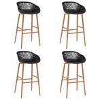 vidaXL Barstoelen 4 st zwart, Verzenden, Nieuw