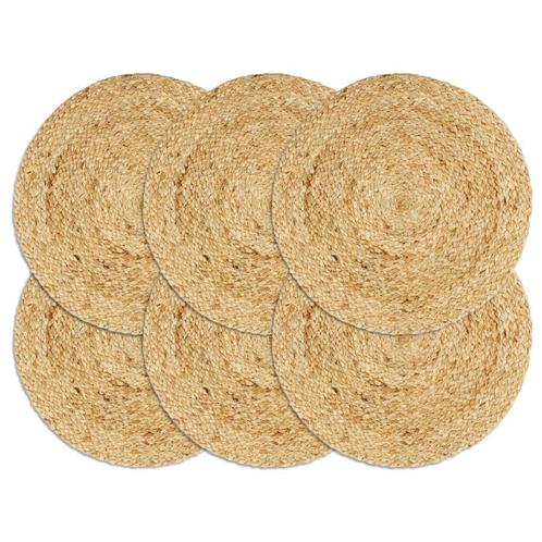vidaXL Placemats 6 st rond 38 cm jute natuurlijk, Huis en Inrichting, Keuken | Textiel, Bruin, Nieuw, Verzenden