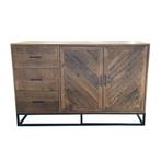 Dressoir Mangohout Sabia 140 cm, Huis en Inrichting, Kasten | Dressoirs, 100 tot 150 cm, Verzenden, Nieuw, Industriële meubels