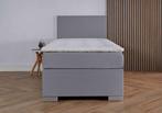 ACTIE! 1-Persoons boxspring Cannes 90 200 Grijs, 90 cm, Eenpersoons, Verzenden, Nieuw