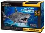 3D Puzzel - National Geographic Witte Haai (72 stukjes) |, Verzenden, Nieuw