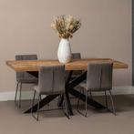 Mangohouten Eettafel Rechthoek Donald 260x100 cm (6cm), Huis en Inrichting, Tafels | Eettafels, 100 tot 150 cm, Verzenden, Industriële meubels