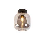 Design plafondlamp zwart met goud en smoke glas - Zuzanna, Huis en Inrichting, Lampen | Plafondlampen, Nieuw, Glas, Design