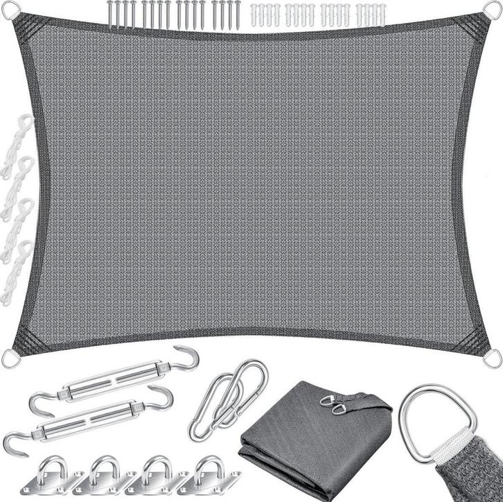 KESSER® Schaduwdoek 4x6 m - Zonnezeil - Waterafstotend - Rec, Huis en Inrichting, Overige Huis en Inrichting, Nieuw, Verzenden