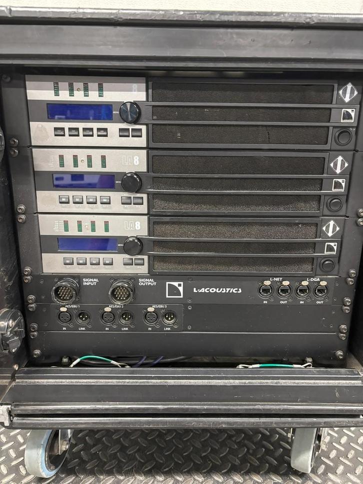 L-Acoustics LA8/3 Rack – Compleet Touring Versterkerrack, Audio, Tv en Foto, Versterkers en Receivers, Gebruikt, 120 watt of meer
