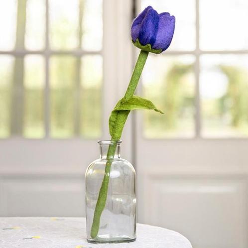 Vilt Bloem - Tulp Pleun Paars - 40cm - Fairtrade Homedecor, Kinderen en Baby's, Kinderkamer | Inrichting en Decoratie, Nieuw, Ophalen of Verzenden