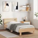 vidaXL Bedframe met hoofdbord zonder matras sonoma eiken, 90 cm, Eenpersoons, Bruin, Verzenden