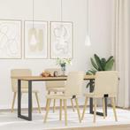 vidaXL Eetkamerstoelen 4 st stof crèmekleurig, Huis en Inrichting, Stoelen, Verzenden, Nieuw