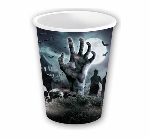 Halloween Bekers Kerkhof 240ml 6st, Hobby en Vrije tijd, Feestartikelen, Nieuw, Verzenden