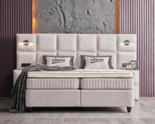 Opberg Boxspring Liberta Beige - 180x200 cm, Huis en Inrichting, Slaapkamer | Boxsprings, Beige, Nieuw, Verzenden