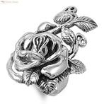 Zilveren grote roos ring, Sieraden, Tassen en Uiterlijk, Ringen, Verzenden, Nieuw, Zilver