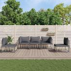 vidaXL 5-delige Loungeset met kussens poly rattan, Verzenden, Nieuw, Rotan, Loungeset