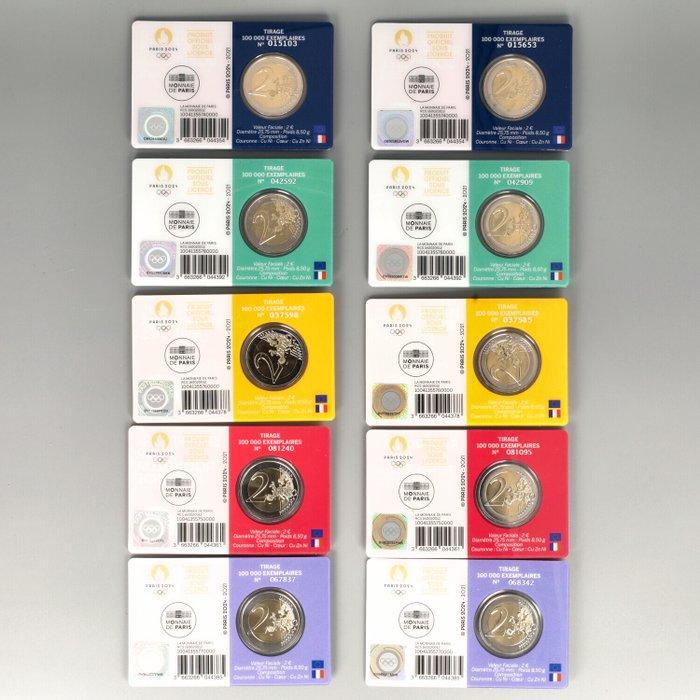 Frankrijk. 2 Euro 2021 Olympische Spelen Frankrijk 2024, Postzegels en Munten, Munten | Europa | Euromunten