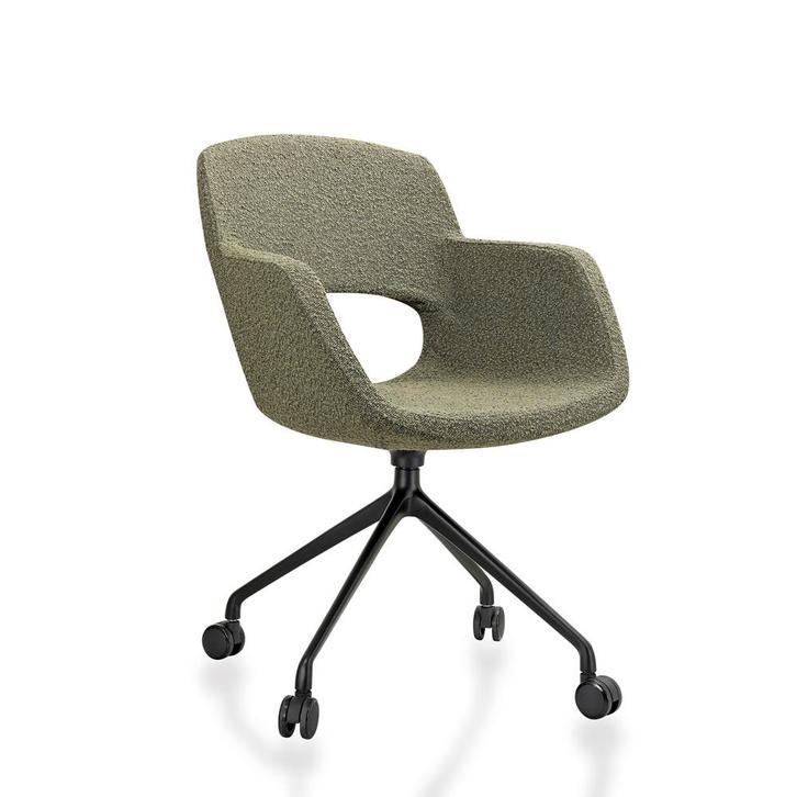 Comfora Vergaderstoel op Wielen in Bouclé Stoffering, Huis en Inrichting, Stoelen, Nieuw, Ophalen of Verzenden