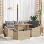 vidaXL Tuin Eetset met kussen met kussen Beige, Grijs 100 x, Verzenden, Nieuw, Rotan