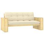 vidaXL Tuinbank met crèmekleurige kussens 179 cm, Tuin en Terras, Tuinbanken, Verzenden, Nieuw
