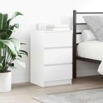 vidaXL Nachtkastje met 3 lades 39x35x65 cm wit, Huis en Inrichting, Slaapkamer | Nachtkastjes, Verzenden, Nieuw, Hout