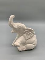 Bloempot vintage olifant wit porselein, Minder dan 50 cm, Ophalen of Verzenden, Wit, Zo goed als nieuw