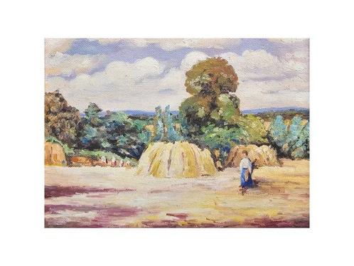 Catalan School (XX) - Gathering wheat, Antiek en Kunst, Kunst | Schilderijen | Klassiek
