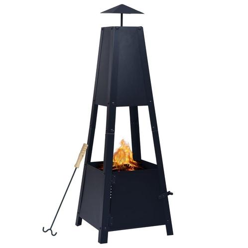 TM Vuurplaats 35 x 35 x 99 cm staal zwart, Auto diversen, Autogereedschap, Nieuw, Verzenden