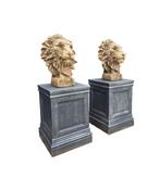 Beeld, Lion Heads on Pedestals - 107 cm - IJzer, Antiek en Kunst