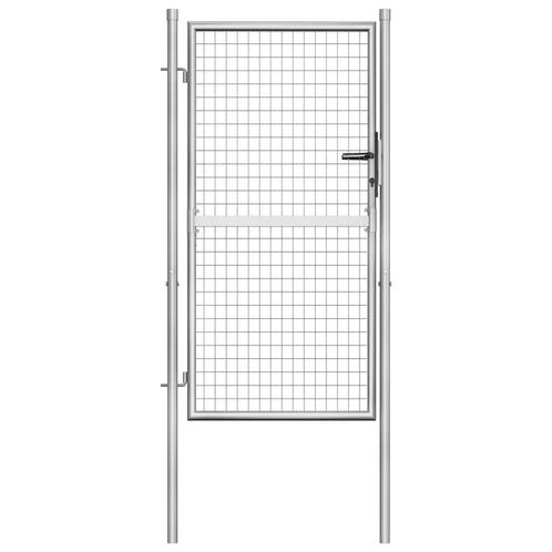 vidaXL Poort 105x200 cm gegalvaniseerd staal zilverkleurig, Tuin en Terras, Tuinpoorten, Nieuw, Verzenden