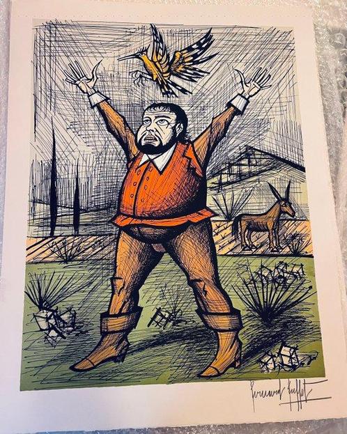 Bernard Buffet (1928-1999) - Sancho panza et la hupe, Antiek en Kunst, Antiek | Overige Antiek