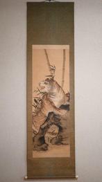 Bamboo and Stone - Fierce Tiger - hanging scroll - Unsigned, Antiek en Kunst