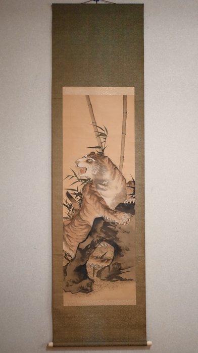 Bamboo and Stone - Fierce Tiger - hanging scroll - Unsigned, Antiek en Kunst, Antiek | Overige Antiek
