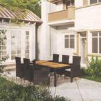 vidaXL 7-delige Tuinset met kussens poly rattan zwart, 6 zitplaatsen, Nieuw, Tuinset, Verzenden