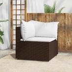 vidaXL Tuinhoekbank met kussens poly rattan bruin, Tuin en Terras, Verzenden, Nieuw, Rotan