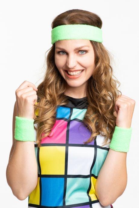 Zweetbandjes Neon Groen 3st, Hobby en Vrije tijd, Feestartikelen, Nieuw, Verzenden