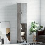 vidaXL buffetkast 34,5x34x180 cm bewerkt hout betongrijs, Minder dan 50 cm, Verzenden, Nieuw, Minder dan 100 cm
