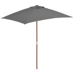 vidaXL Parasol met houten paal 150x200 cm antraciet, Verzenden, Nieuw