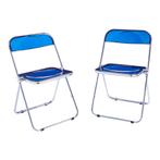 Klapstoel set van 2 Pornainen 74x46x47 cm donkerblauw [en.ca, Huis en Inrichting, Stoelen, Verzenden, Nieuw